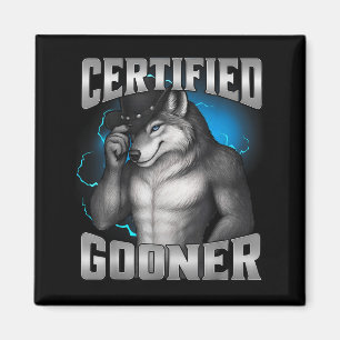 Lustiger Cringe Sigma Wolf Zertifizierter Gooner Magnet