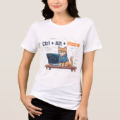 Lustiger Ctrl Alt Meow Katze Programmierer Coder G Tri-Blend Shirt (Vorderseite)