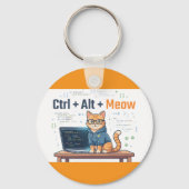 Lustiger Ctrl Alt Meow Katze Python Programmierer Schlüsselanhänger (Vorderseite)