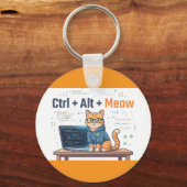 Lustiger Ctrl Alt Meow Katze Python Programmierer Schlüsselanhänger (Vorderseite)