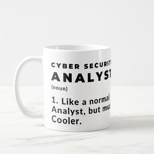 Lustiger Cyber-Sicherheitsanalyst Kaffeetasse (Links)