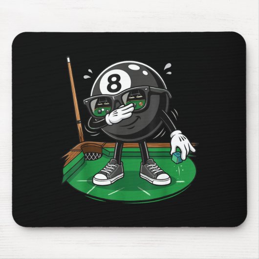 Lustiger Dabbing-8-Ball-Pool-Spieler Billardteam  Mousepad (Vorne)