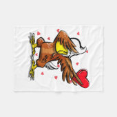 Lustiger Dabbing-Adler-Herz Valentinstag Geschenk Fleecedecke (Vorderseite (Horizontal))