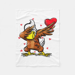 Lustiger Dabbing-Adler-Herz Valentinstag Geschenk Fleecedecke