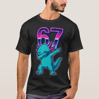 Lustiger Dabbing Axolotl 67 Meme Retro 80er Mädche T-Shirt