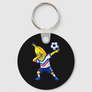 Lustiger Dabbing-Banane-Fußballspieler-Fußballspor Schlüsselanhänger