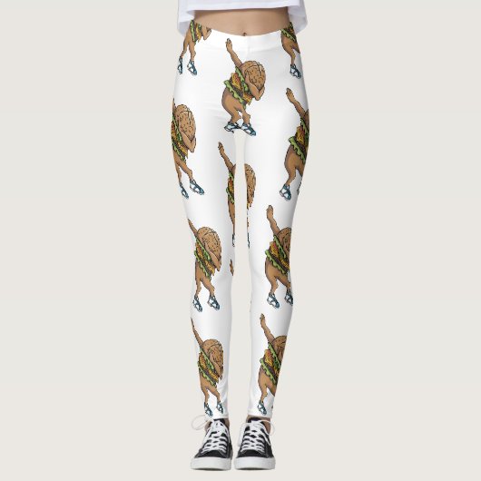 lustiger Dabbing-Burger Leggings (Vorderseite)
