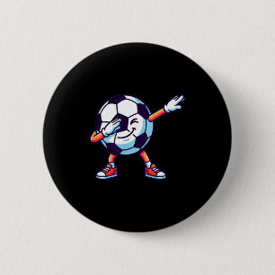 Lustiger Dabbing Fußball Cartoon Srt Geschenk Kind Button