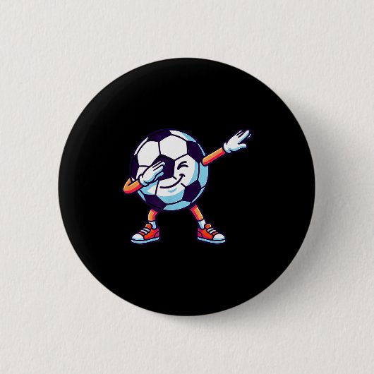 Lustiger Dabbing Fußball Cartoon Srt Geschenk Kind Button (Vorderseite)