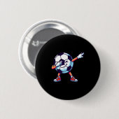 Lustiger Dabbing Fußball Cartoon Srt Geschenk Kind Button (Vorne & Hinten)