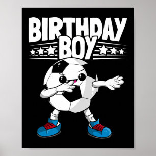 Lustiger Dabbing-Fußball-Geburtstagsjunge Kinder J Poster