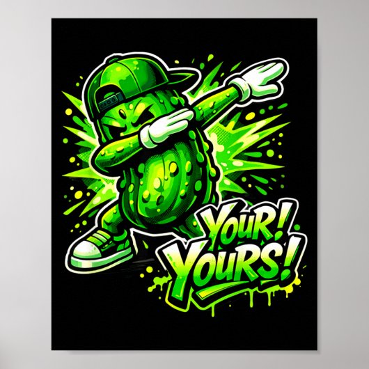 Lustiger dabbing-Gurken-Grün-Gemüsemann-Frau Poster (Vorne)