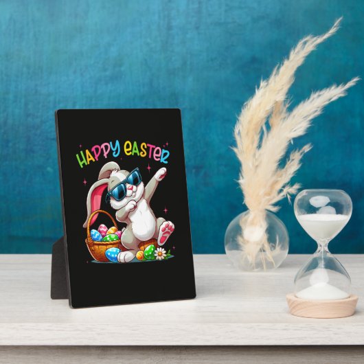 Lustiger Dabbing-Hase Ostern Frohe Ostern Fotoplatte (Seite)