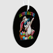 Lustiger Dabbing-Hase Ostern Frohe Ostern Ornament (Vorderseite)