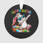 Lustiger Dabbing-Hase Ostern Frohe Ostern Ornament (Vorderseite)