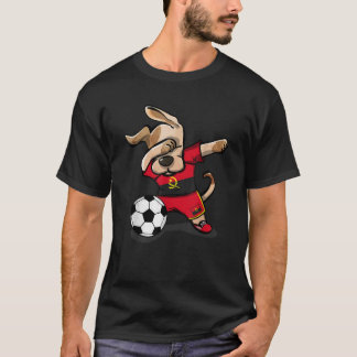 Lustiger Dabbing-Hund Angola Fußball Angolanische T-Shirt