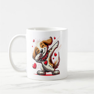 Lustiger Dabbing-Hund Herz Valentinstag Geschenke Kaffeetasse