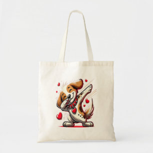 Lustiger Dabbing-Hund Herz Valentinstag Geschenke  Tragetasche