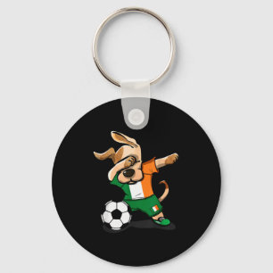 Lustiger Dabbing-Hund Irland Fußballtrikot Lustige Schlüsselanhänger