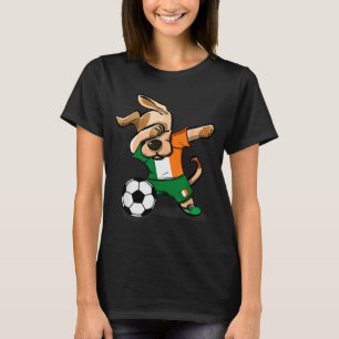 Lustiger Dabbing-Hund Irland-Fußballtrikot Lustige T-Shirt