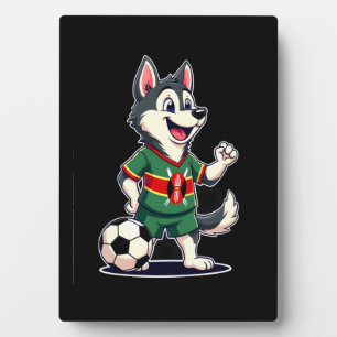 Lustiger Dabbing Husky Hund Kenia Fußball - Kenian Fotoplatte