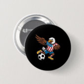 Lustiger Dabbing Ld Adler Usa Fußball - Usa Flagge Button (Vorne & Hinten)