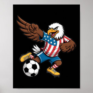 Lustiger Dabbing Ld Adler Usa Fußball - Usa Flagge Poster