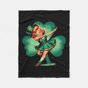 Lustiger Dabbing Leprechaun Vintage St Patricks Da Fleecedecke