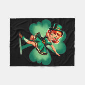 Lustiger Dabbing Leprechaun Vintage St Patricks Da Fleecedecke (Vorderseite (Horizontal))