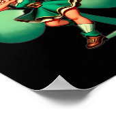 Lustiger Dabbing Leprechaun Vintage St Patricks Da Poster (Ecke)