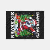 Lustiger Dabbing Weihnachtsmann sagt sechs sieben Fleecedecke (Vorderseite (Horizontal))