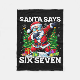 Lustiger Dabbing Weihnachtsmann sagt sechs sieben Fleecedecke