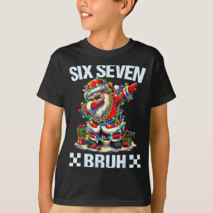 Lustiger Dabbing Weihnachtsmann Six Seven Bruh Wei T-Shirt