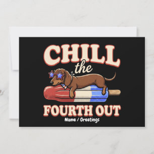 Lustiger Dachshund 4. Juli Chill The Fourth Out Einladung