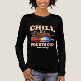 Lustiger Dachshund 4. Juli Chill The Fourth Out Tri-Blend Shirt