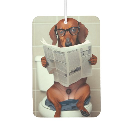 Lustiger Dachshund Autolufterfrischer (Vorderseite)
