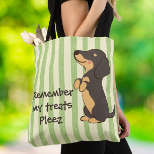 Lustiger Dachshund Denk An Meine Leckerlis Grüne S Tasche