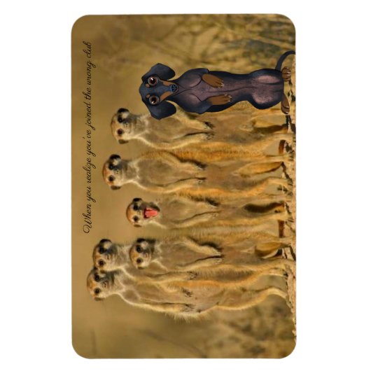 Lustiger Dachshund Erdmännchen Magnet (Vertikal)