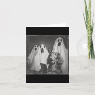 Lustiger Dachshund Grusel-Selfie Halloween Spuk Karte
