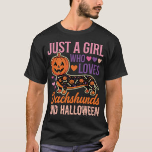 Lustiger Dachshund Halloween Kürbis Hunde Liebhabe T-Shirt