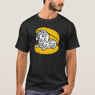 Lustiger Dachshund Halloween Skelett Hot Dog Kostü T-Shirt
