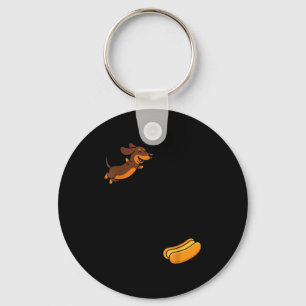 Lustiger Dachshund-Hotdog-Hochsprung-Wiener-Meme Schlüsselanhänger