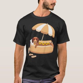Lustiger Dachshund Hotdog Sommer-Strand Wiener Hun T-Shirt