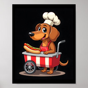 Lustiger Dachshund Hund Hotdog Sandwich Weenie Wur Poster
