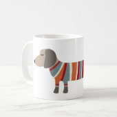 Lustiger Dachshund Hund Kaffeetasse (Vorderseite Links)