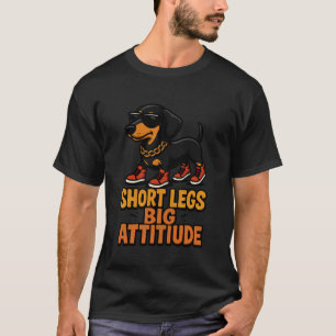 Lustiger Dachshund Hund Kurze Beine Große Einstell T-Shirt