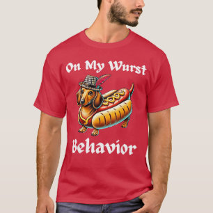 Lustiger Dachshund-Hund Oktoberfest Auf Meinem Wur T-Shirt