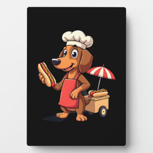 Lustiger Dachshund-Hund Weenie Wurst Hotdog Sandwi Fotoplatte