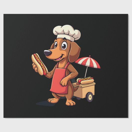 Lustiger Dachshund-Hund Weenie Wurst Hotdog Sandwi Geschenkpapier (Flach)