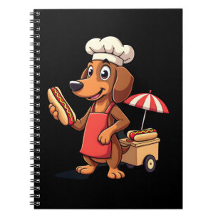 Lustiger Dachshund-Hund Weenie Wurst Hotdog Sandwi Notizblock